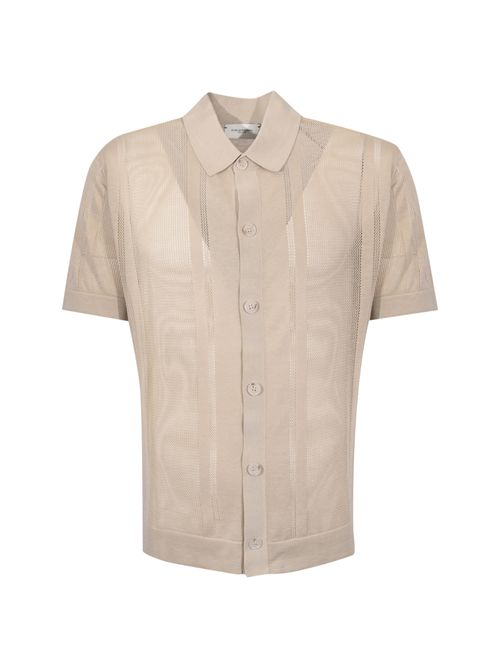 Camicia in maglia di seta e cotone Beige Paolo Pecora | A033 F2001420